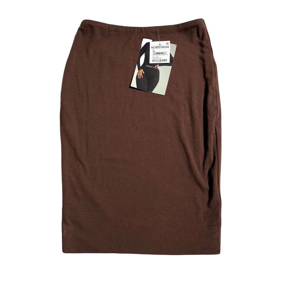 Naked Wardrobe Hourglass Mini Skirt Bodycon Pencil Chocolate Size S Small NWT